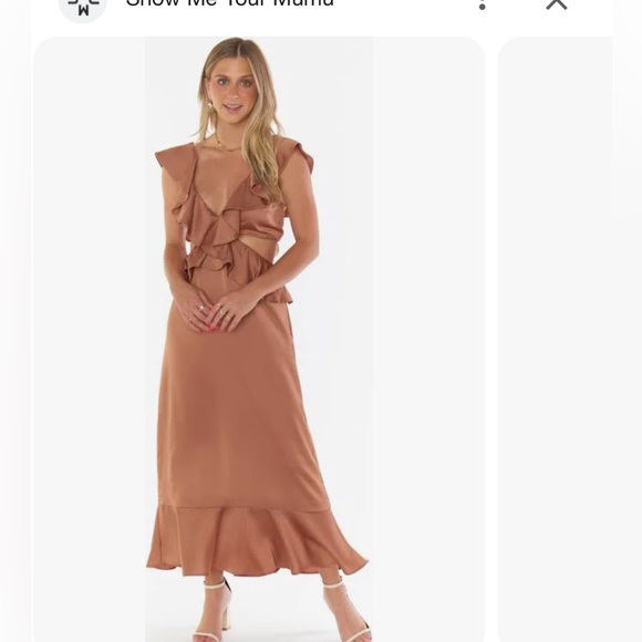 NWT Zoey MIDI Dress in copper luxe satin size medium - Picture 4 of 4